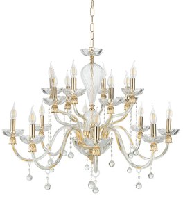 Lampada a sospensione D96 cm ROXANNE in vetro soffiato lavorato a mano 16 LUCI