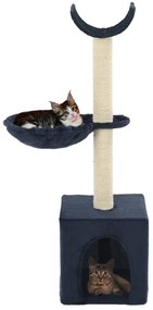 Albero per gatti con tiragraffi in sisal 105 cm blu