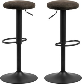 Sedia da bar grigia in imbottito con altezza regolabile (altezza della seduta 62 cm) Finch – Actona