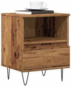 Comodino Legno Antico 40x35x50 Cm İn Legno Multistrato /