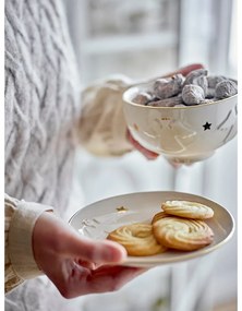 Piatto da dessert in gres bianco con motivo natalizio ø 16 cm Starry - Bloomingville