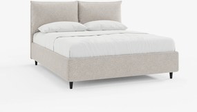 ZAYRON letto imbottito con vano contenitore e morbidi cuscini regolabili - design moderno in tessuto certificato Oeko-Tex®
