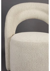 Poltrona color crema girevole con rivestimento in bouclé Seina – Dutchbone
