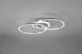 Venida plafoniera led doppio cerchio cromato con luce centrale rego...