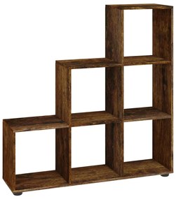 Libreria a Scala Rovere Fumo 107 cm in Legno Multistrato