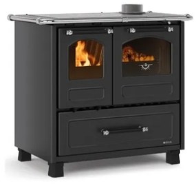 Cucina A Legna 7,5 kW Con Forno Family La Nordica 4 Stelle Antracite