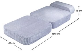 Poltrona per bambini blu con rivestimento in velluto a coste Flip – Wigiwama