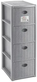 Cassettiera 4 cassetti Elegance cm30X40X80 grigio