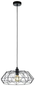 Lampadario Moderno Carlton 2 nero paralume nero E27 EGLO