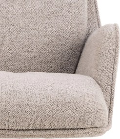 Poltrona beige girevole con rivestimento in bouclé Bosley – Actona