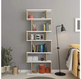 Libreria BATES 160x60 cm bianco/quercia