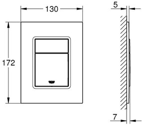 GROHE 37535000 - Pulsante di scarico SKATE COSMOPOLITAN S 130 × 172 mm cromo