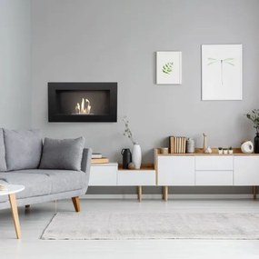 BIO camino incasso GOLF 37,4x64,8 cm 1kW nero TUV