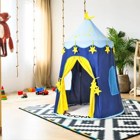 Costway Tenda da gioco per bambini per interno e esterno, Tenda casetta portatile con borsa da trasporto 108cmx158cm Blu/Rosa