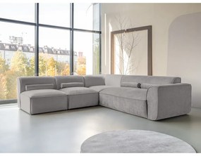 Divano angolare componibile in grigio chiaro (con penisola a sinistra) Flex Felix – Miuform