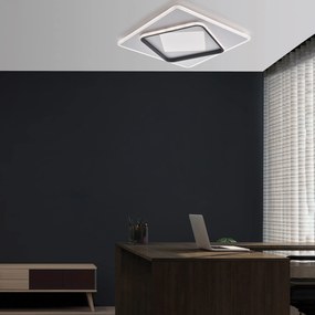 Plafoniera Moderna Lulu' In Alluminio Bianco Nero Led Integrato Cct