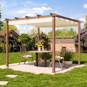 PRIMEYARD Pergola 3x3m, parasole, crema - (400101)