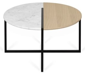 Tavolino rotondo con piano in rovere ø 80 cm Sonata - TemaHome