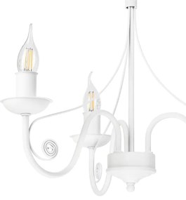 Lampadario a sospensione con catena DONATO 3xE14/40W/230V bianco