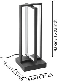 Lampada da tavolo LED Siberia nero 2200 LUMEN