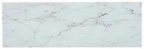 Scaffale trasparente e marmo bianco 100x36x90cm vetro temperato