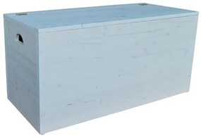 Cassapanca pouf contenitore in legno massello SHABBY CHIC cm 98