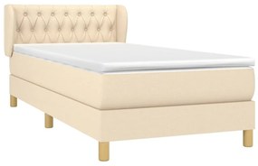 Giroletto a molle con materasso crema 100x200 cm in tessuto