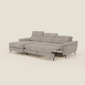 Estro Divano estraibile con chaise-longue e poggiatesta reclinabili in tessuto impermeabile T14 tortora