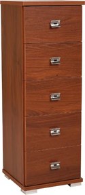 Cassettiera in legno con 5 cassetti 32x91h cm Noce