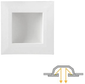 Faro LED da incasso Quadrato Luce INDIRETTA 8W Foro 92x92mm Colore Bianco Naturale 4.000K