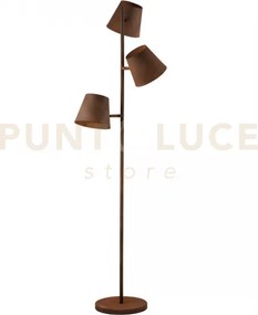 Piantana in metallo e ferro colt ruggine 3 luci attacco e27 51x165cm