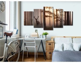 Quadro Morning (5 Parts) Wide Brown  Colore Marrone, Dimensioni e Misure 100x50