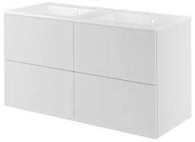 Mobile da bagno sotto lavabo Neo bianco laccato L 120 x H 64 x P 48 cm 4 cassetti, lavabo non incluso