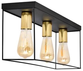 Plafoniera FINN 3xE27/15W/230V nero/oro