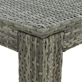 Tavolo da bar da giardino grigio 60,5x60,5x110,5 cm polyrattan