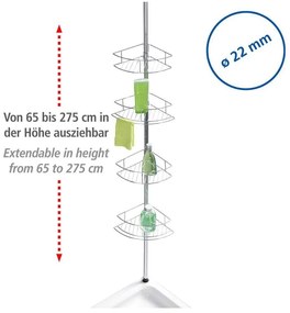 Mensola telescopica angolare per bagno in acciaio inox in argento lucido Dolcedo - Wenko