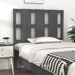 Testiera Per Letto Grigia 105,5x4x100 Cm Legno Massello Di Pino /