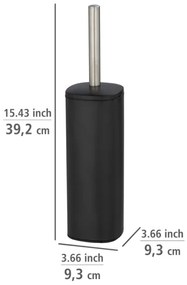 WENKO 24778100 - Scopino per WC ALASSIO 9,3x39,2 cm acciaio inossidabile/nero