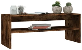 Tavolino da salotto rovere fumo 100x40x40 cm legno multistrato