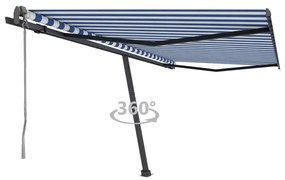 Tenda Da Sole Automatica Autoportante 400x300 Cm Blu E Bianca /