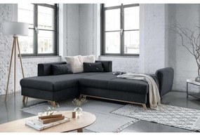 Divano letto angolare grigio scuro L, angolo sinistro Scandic Lagom - Miuform