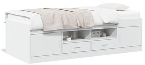 Divano Letto Con Cassetti Senza Materasso Bianco 75x190 Cm /