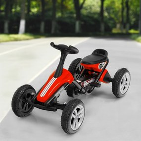 Costway Go Kart a pedali con sistema di trazione posteriore ruote con strisce antiscivolo, Auto a pedali per ragazzi