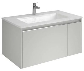 Mobile da bagno sotto lavabo Cielo grigio / argento L 80 cm 1 cassetto 1 anta, lavabo non incluso