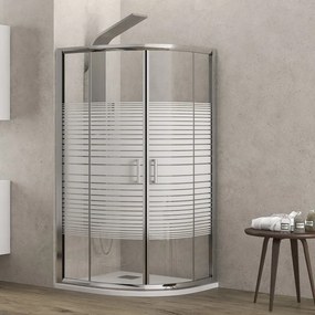 Box doccia 90x90 semicircolare vetro serigrafato altezza 180cm | K400 - KAMALU