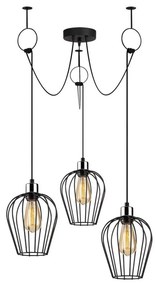 Lampadario a sospensione con filo TEL 3xE27/40W/230V ragno