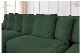 Divano angolare verde con rivestimento in velluto a coste Voltaire – Bobochic Paris