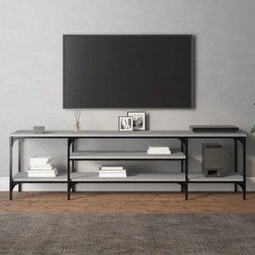 Mobile tv grigio sonoma 161x35x45 cm legno multistrato e ferro