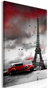 Quadro Red Car in Paris (1 Part) Vertical  Colore Rosso, Dimensioni e Misure 80x120