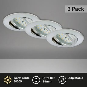 Briloner 7209-039 - Set di 3 faretti da incasso a LED per bagno ATTACH LED/5W/230V IP23